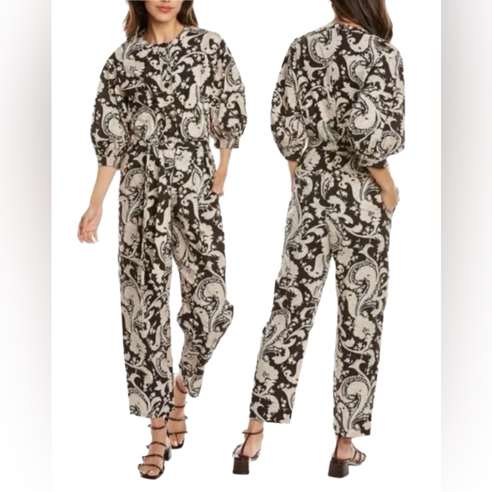 Rebecca Taylor NWT Paisley Pleated Jumpsuit
